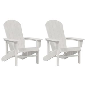 vidaXL Garden Chair 2 pcs White Polyethylene