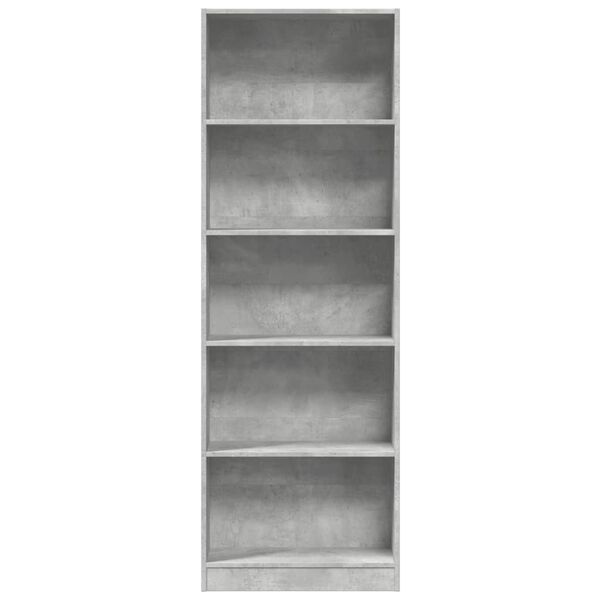 vidaXL Bookcase Concrete Grey 60x24x176 cm Engineered Wood