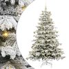 vidaXL Artificial Hinged Christmas Tree White 210 cm PE and PVC