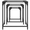 vidaXL Nesting Coffee Tables 3 pcs with Transparent Glass Top Steel