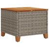vidaXL Garden Table Grey 45x45x37 cm Poly Rattan Acacia Wood