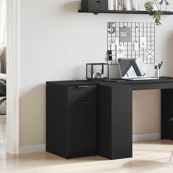 vidaXL Desk Cabinet Black oak 33 x 50 x 75 cm Engineered Wood