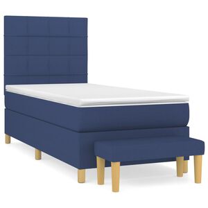 vidaXL Box Spring Bed with Mattress Blue 80x200 cm Fabric