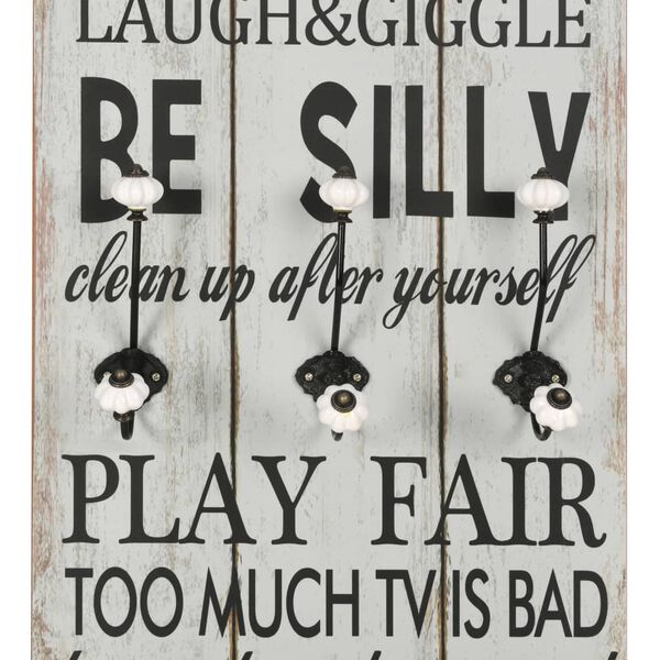 vidaXL Wall-mounted Coat Rack with 6 Hooks 120x40 cm THANK YOU