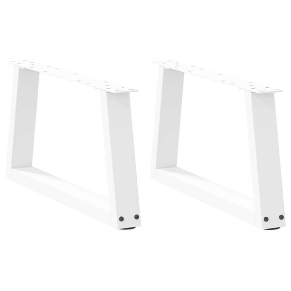 vidaXL Coffee Table Legs V-Shape 2 pcs White 60x(30-31.3) cm Steel
