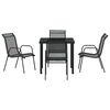 vidaXL Garden Dining Set 5 pcs Black Powder-Coated Steel