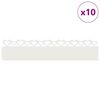 vidaXL Lawn Edgings 10 pcs White 103 x 0.05 x 22 cm Steel