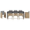 vidaXL Garden Dining Set 9 pcs Beige Poly Rattan