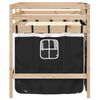 vidaXL Kids' Loft Bed with Curtains without Mattress White&Black 90x200 cm
