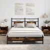 vidaXL Bed Frame without Mattress Smoked Oak 150x200 cm King Size Engineered Wood