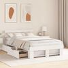 vidaXL Bed Frame with Headboard White 135 x 190 cm Solid Pine Wood