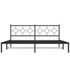vidaXL Metal Bed Frame without Mattress with Headboard Black 200x200cm
