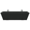 vidaXL Planters with hooks 2 pcs Black Poly Rattan