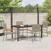 vidaXL Garden Dining Set with Cushion 5 pcs Grey Poly Rattan