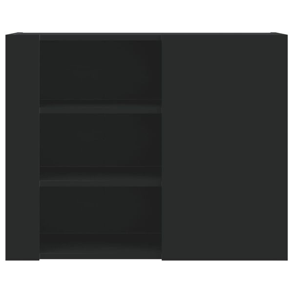 vidaXL Wall Cabinet Black 75x35x60 cm Engineered Wood