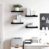 vidaXL Floating Wall Shelves 4 pcs High Gloss Black 40x23x3.8 cm MDF