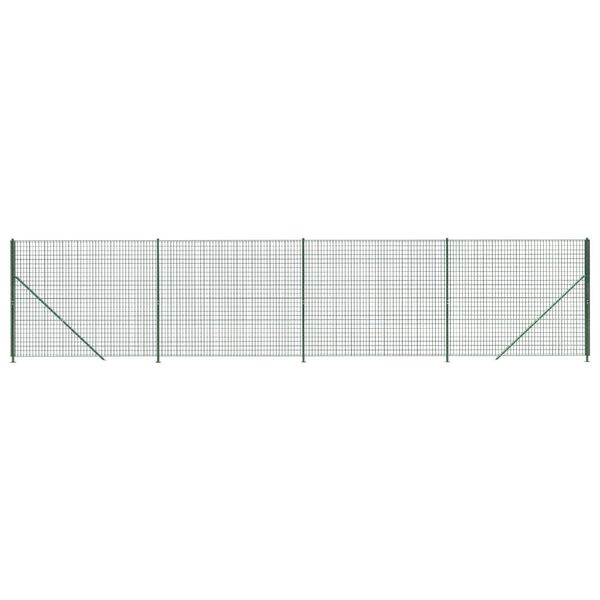 vidaXL Wire Mesh Fence with Flange Green 2x10 m