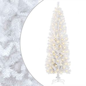 vidaXL Artificial Slim Christmas Tree 180 cm 300 LEDs Warm White