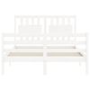 vidaXL Bed Frame without Mattress White Double Solid Wood