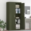 vidaXL Storage Cabinet 2 pcs Olive Green 90 x 40 x 180 cm Steel