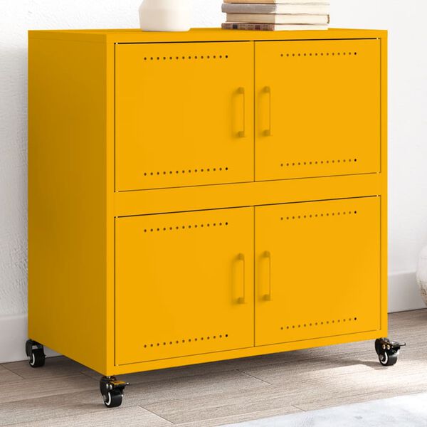 vidaXL Sideboard Mustard Yellow 68x39x72 cm Steel
