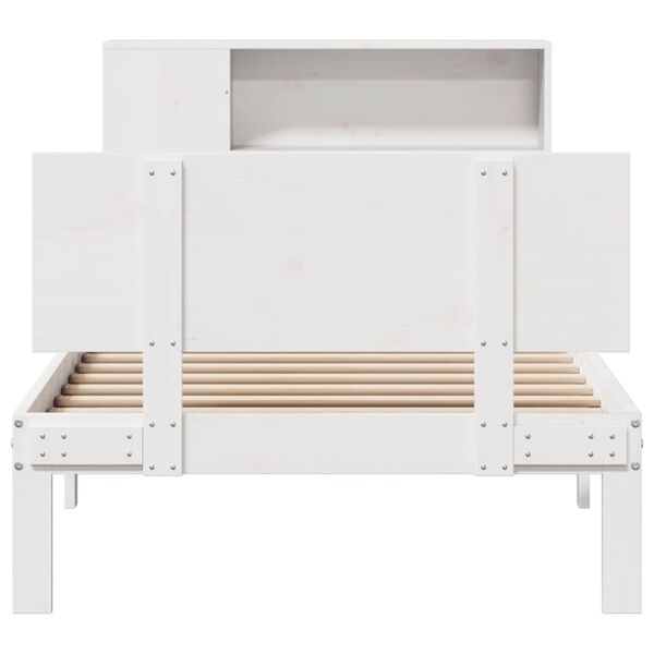 vidaXL Bookcase Bed without Mattress White 90x190cm Single Solid Wood Pine