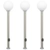 vidaXL Bollard Lights with Sensor&Outlet 3 pcs 120 cm Stainless Steel IP44
