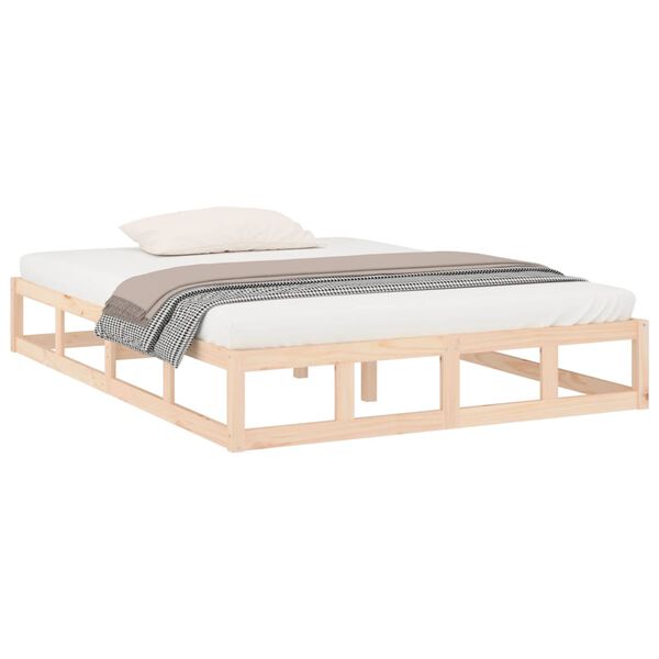 vidaXL Bed Frame without Mattress 150x200 cm King Size King Size Solid Wood