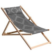 Madison Wooden Beach Chair Demi 55x90x87 cm Grey