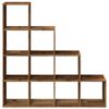 vidaXL Room Divider Bookcase 4-Tier Old Wood 131.5x29x131.5 cm Engineered Wood