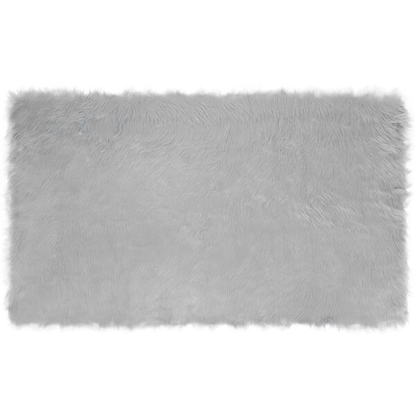 vidaXL Faux Sheepskin Rug Tafalla Grey 100 x 200 cm Polyester