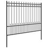 vidaXL Spike Ring Fence Black 200 x 200 cm Powder-Coated Steel