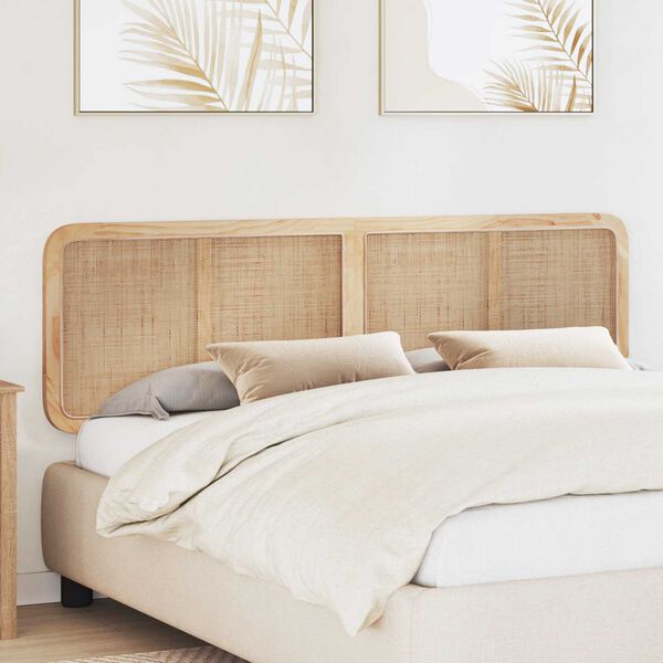 vidaXL Headboard with Headboard Natural 180 x 55x 3 cm Rattan