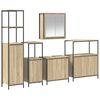 vidaXL Bathroom Furniture Set with Shelf 5 pcs Sonoma Oak and Black