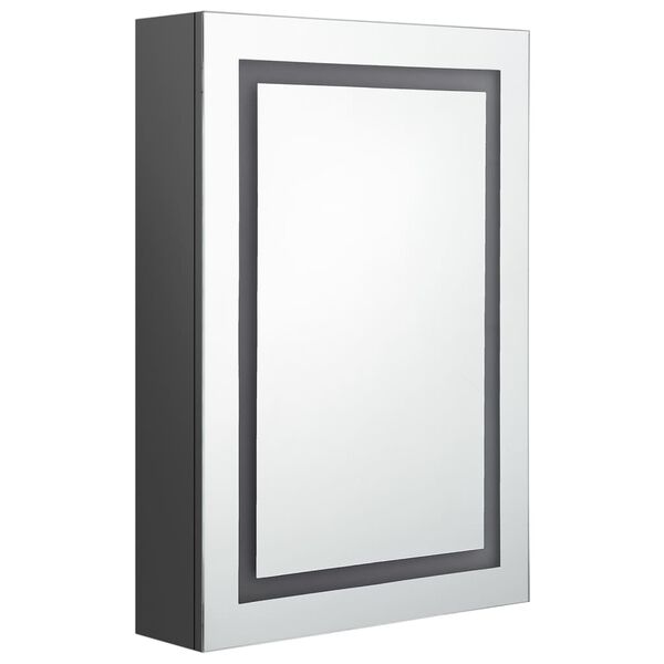 vidaXL LED Bathroom Mirror Cabinet Grey 50x13x70 cm