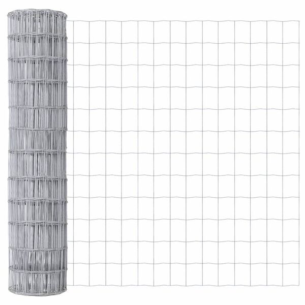 vidaXL Euro Fence Silver 1.4 x 10 m Hot dip galvanized iron