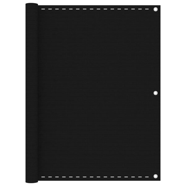 vidaXL Balcony Screen Black 120x400 cm HDPE