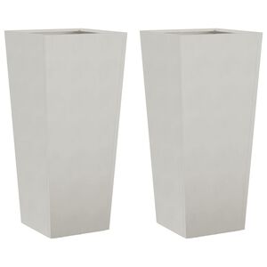 vidaXL Garden Planters 35x35x75 cm 2 pcs Stainless Steel