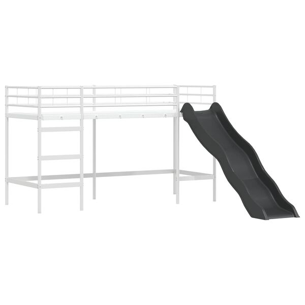 vidaXL Kids'Loft Bed Frame with Slide White and Anthracite