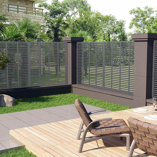 vidaXL Louver Fence WPC 180x180 cm Grey