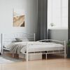 vidaXL Bed Frame White Metal 140x200 cm
