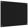 vidaXL Kitchen Backsplash Black 80 x 60 cm Tempered Glass