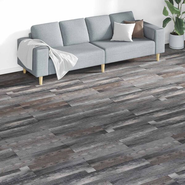 vidaXL Flooring Planks 18 pcs Grey 5.26 m&sup2; PVC