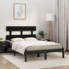 vidaXL Bed Frame without Mattress Black 200x200 cm Solid Wood