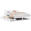 vidaXL Bed Frame without Mattress White 150x200 cm King Size Solid Wood Pine