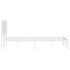 vidaXL Metal Bed Frame without Mattress with Headboard White 135x190cm
