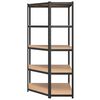vidaXL 5-Layer Heavy-duty Corner Shelf Grey Steel&Engineered Wood