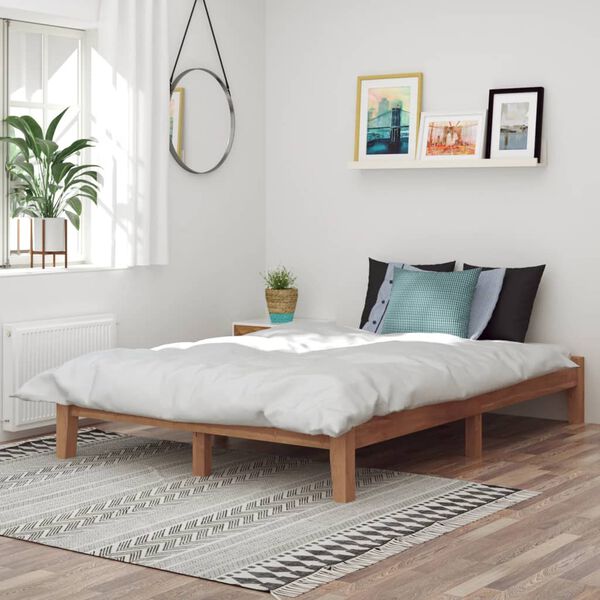 vidaXL Bed Frame without Mattress Solid Teak Wood 140 x200 cm