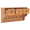 vidaXL Wall Mounted Coat Rack 80x25x45 cm Solid Teak Wood