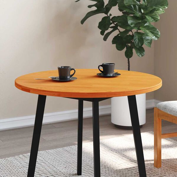 vidaXL Table Top Round Wax Brown Ø80x2.5 cm Solid Wood Pine